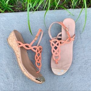 3for$30🛍 Corello Laser Cutout Cork Wedge Sandals 9